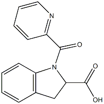 1-(pyridin-2-ylcarbonyl)-2,3-dihydro-1H-indole-2-carboxylic acid 结构式