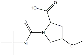 1-(tert-butylcarbamoyl)-4-methoxypyrrolidine-2-carboxylic acid 结构式
