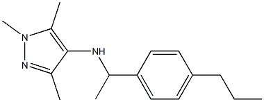 1,3,5-trimethyl-N-[1-(4-propylphenyl)ethyl]-1H-pyrazol-4-amine 结构式