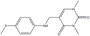 1,3-dimethyl-5-({[4-(methylsulfanyl)phenyl]amino}methyl)-1,2,3,4-tetrahydropyrimidine-2,4-dione 结构式