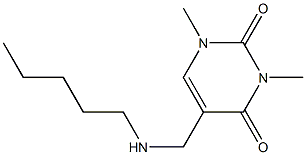 1,3-dimethyl-5-[(pentylamino)methyl]-1,2,3,4-tetrahydropyrimidine-2,4-dione 结构式