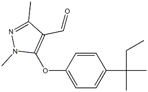 1,3-dimethyl-5-[4-(2-methylbutan-2-yl)phenoxy]-1H-pyrazole-4-carbaldehyde 结构式