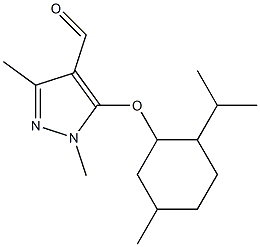 1,3-dimethyl-5-{[5-methyl-2-(propan-2-yl)cyclohexyl]oxy}-1H-pyrazole-4-carbaldehyde 结构式