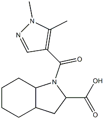 1-[(1,5-dimethyl-1H-pyrazol-4-yl)carbonyl]-octahydro-1H-indole-2-carboxylic acid 结构式