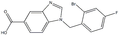 1-[(2-bromo-4-fluorophenyl)methyl]-1H-1,3-benzodiazole-5-carboxylic acid 结构式