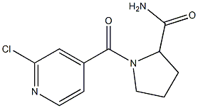 1-[(2-chloropyridin-4-yl)carbonyl]pyrrolidine-2-carboxamide 结构式