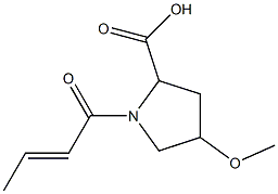 1-[(2E)-but-2-enoyl]-4-methoxypyrrolidine-2-carboxylic acid 结构式