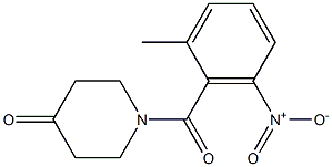 1-[(2-methyl-6-nitrophenyl)carbonyl]piperidin-4-one 结构式