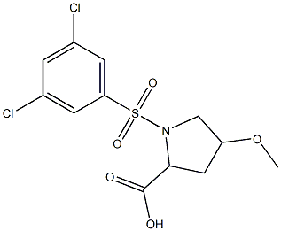 1-[(3,5-dichlorobenzene)sulfonyl]-4-methoxypyrrolidine-2-carboxylic acid 结构式