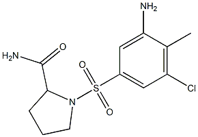 1-[(3-amino-5-chloro-4-methylbenzene)sulfonyl]pyrrolidine-2-carboxamide 结构式