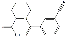 1-[(3-cyanophenyl)carbonyl]piperidine-2-carboxylic acid 结构式