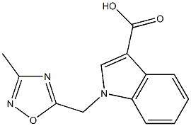 1-[(3-methyl-1,2,4-oxadiazol-5-yl)methyl]-1H-indole-3-carboxylic acid 结构式