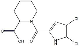 1-[(4,5-dichloro-1H-pyrrol-2-yl)carbonyl]piperidine-2-carboxylic acid 结构式