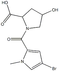 1-[(4-bromo-1-methyl-1H-pyrrol-2-yl)carbonyl]-4-hydroxypyrrolidine-2-carboxylic acid 结构式