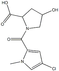 1-[(4-chloro-1-methyl-1H-pyrrol-2-yl)carbonyl]-4-hydroxypyrrolidine-2-carboxylic acid 结构式