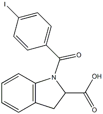 1-[(4-iodophenyl)carbonyl]-2,3-dihydro-1H-indole-2-carboxylic acid 结构式