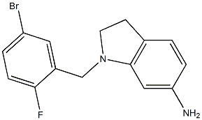 1-[(5-bromo-2-fluorophenyl)methyl]-2,3-dihydro-1H-indol-6-amine 结构式