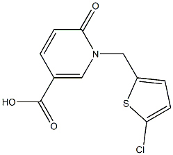 1-[(5-chlorothiophen-2-yl)methyl]-6-oxo-1,6-dihydropyridine-3-carboxylic acid 结构式