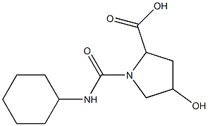 1-[(cyclohexylamino)carbonyl]-4-hydroxypyrrolidine-2-carboxylic acid 结构式