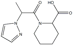 1-[2-(1H-pyrazol-1-yl)propanoyl]piperidine-2-carboxylic acid 结构式