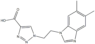 1-[2-(5,6-dimethyl-1H-1,3-benzodiazol-1-yl)ethyl]-1H-1,2,3-triazole-4-carboxylic acid 结构式