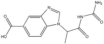 1-[2-(carbamoylamino)-1-methyl-2-oxoethyl]-1H-1,3-benzodiazole-5-carboxylic acid 结构式