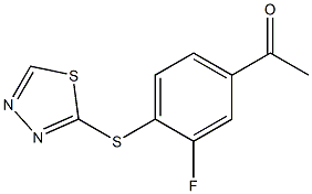 1-[3-fluoro-4-(1,3,4-thiadiazol-2-ylsulfanyl)phenyl]ethan-1-one 结构式