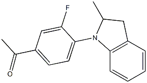 1-[3-fluoro-4-(2-methyl-2,3-dihydro-1H-indol-1-yl)phenyl]ethan-1-one 结构式