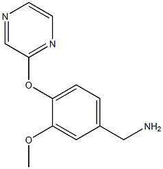 1-[3-methoxy-4-(pyrazin-2-yloxy)phenyl]methanamine 结构式
