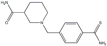 1-[4-(aminocarbonothioyl)benzyl]piperidine-3-carboxamide 结构式