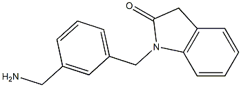 1-{[3-(aminomethyl)phenyl]methyl}-2,3-dihydro-1H-indol-2-one 结构式