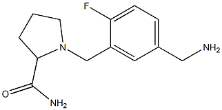 1-{[5-(aminomethyl)-2-fluorophenyl]methyl}pyrrolidine-2-carboxamide 结构式