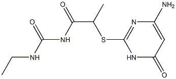 1-{2-[(4-amino-6-oxo-1,6-dihydropyrimidin-2-yl)sulfanyl]propanoyl}-3-ethylurea 结构式