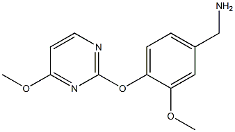 1-{3-methoxy-4-[(4-methoxypyrimidin-2-yl)oxy]phenyl}methanamine 结构式