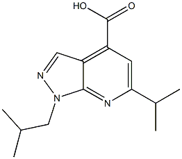 1-isobutyl-6-isopropyl-1H-pyrazolo[3,4-b]pyridine-4-carboxylic acid 结构式