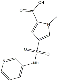 1-methyl-4-(pyridin-3-ylsulfamoyl)-1H-pyrrole-2-carboxylic acid 结构式