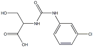 2-({[(3-chlorophenyl)amino]carbonyl}amino)-3-hydroxypropanoic acid 结构式