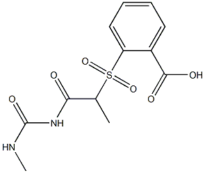2-({1-[(methylcarbamoyl)amino]-1-oxopropane-2-}sulfonyl)benzoic acid 结构式