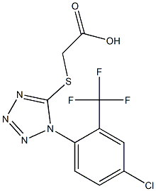 2-({1-[4-chloro-2-(trifluoromethyl)phenyl]-1H-1,2,3,4-tetrazol-5-yl}sulfanyl)acetic acid 结构式
