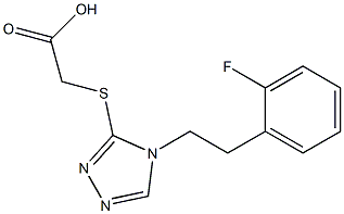2-({4-[2-(2-fluorophenyl)ethyl]-4H-1,2,4-triazol-3-yl}sulfanyl)acetic acid 结构式