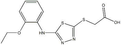 2-({5-[(2-ethoxyphenyl)amino]-1,3,4-thiadiazol-2-yl}sulfanyl)acetic acid 结构式