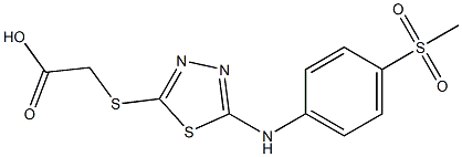 2-({5-[(4-methanesulfonylphenyl)amino]-1,3,4-thiadiazol-2-yl}sulfanyl)acetic acid 结构式