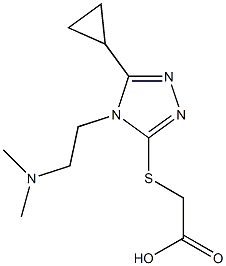 2-({5-cyclopropyl-4-[2-(dimethylamino)ethyl]-4H-1,2,4-triazol-3-yl}sulfanyl)acetic acid 结构式