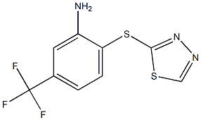 2-(1,3,4-thiadiazol-2-ylsulfanyl)-5-(trifluoromethyl)aniline 结构式