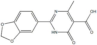 2-(1,3-benzodioxol-5-yl)-4-methyl-6-oxo-1,6-dihydropyrimidine-5-carboxylic acid 结构式