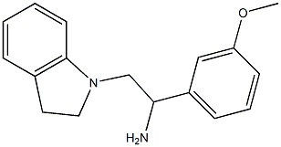 2-(2,3-dihydro-1H-indol-1-yl)-1-(3-methoxyphenyl)ethanamine 结构式