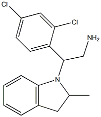 2-(2,4-dichlorophenyl)-2-(2-methyl-2,3-dihydro-1H-indol-1-yl)ethan-1-amine 结构式