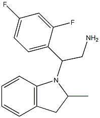 2-(2,4-difluorophenyl)-2-(2-methyl-2,3-dihydro-1H-indol-1-yl)ethan-1-amine 结构式