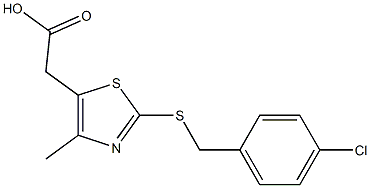 2-(2-{[(4-chlorophenyl)methyl]sulfanyl}-4-methyl-1,3-thiazol-5-yl)acetic acid 结构式