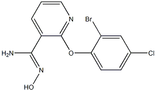 2-(2-bromo-4-chlorophenoxy)-N'-hydroxypyridine-3-carboximidamide 结构式